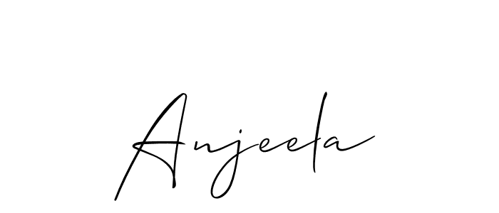 Use a signature maker to create a handwritten signature online. With this signature software, you can design (Allison_Script) your own signature for name Anjeela. Anjeela signature style 2 images and pictures png