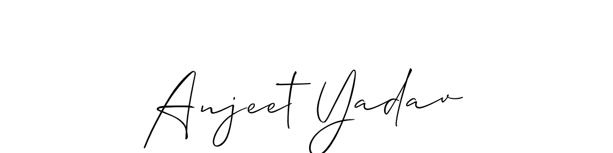 Make a beautiful signature design for name Anjeet Yadav. With this signature (Allison_Script) style, you can create a handwritten signature for free. Anjeet Yadav signature style 2 images and pictures png