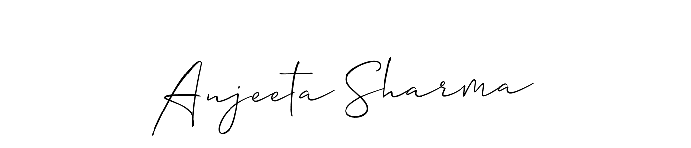 This is the best signature style for the Anjeeta Sharma name. Also you like these signature font (Allison_Script). Mix name signature. Anjeeta Sharma signature style 2 images and pictures png