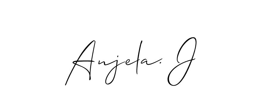 Also You can easily find your signature by using the search form. We will create Anjela. J name handwritten signature images for you free of cost using Allison_Script sign style. Anjela. J signature style 2 images and pictures png
