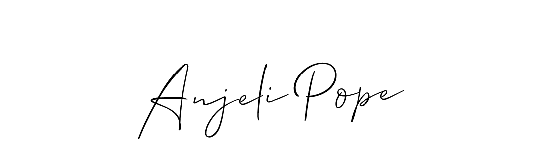 This is the best signature style for the Anjeli Pope name. Also you like these signature font (Allison_Script). Mix name signature. Anjeli Pope signature style 2 images and pictures png