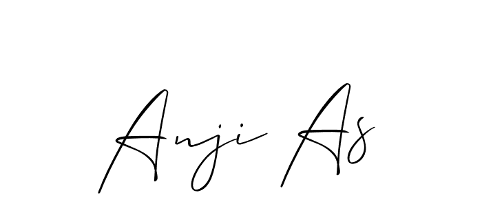 Allison_Script is a professional signature style that is perfect for those who want to add a touch of class to their signature. It is also a great choice for those who want to make their signature more unique. Get Anji As name to fancy signature for free. Anji As signature style 2 images and pictures png