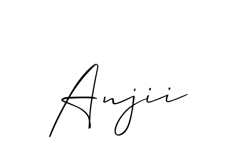 Design your own signature with our free online signature maker. With this signature software, you can create a handwritten (Allison_Script) signature for name Anjii. Anjii signature style 2 images and pictures png