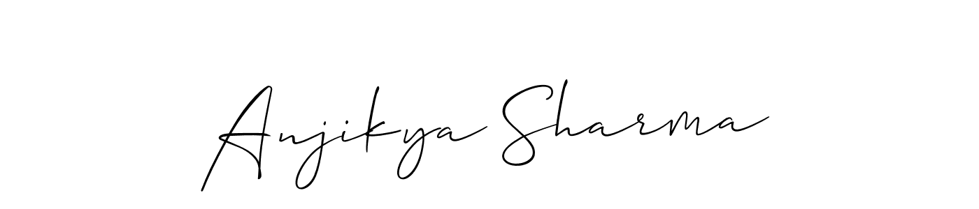 Make a beautiful signature design for name Anjikya Sharma. With this signature (Allison_Script) style, you can create a handwritten signature for free. Anjikya Sharma signature style 2 images and pictures png