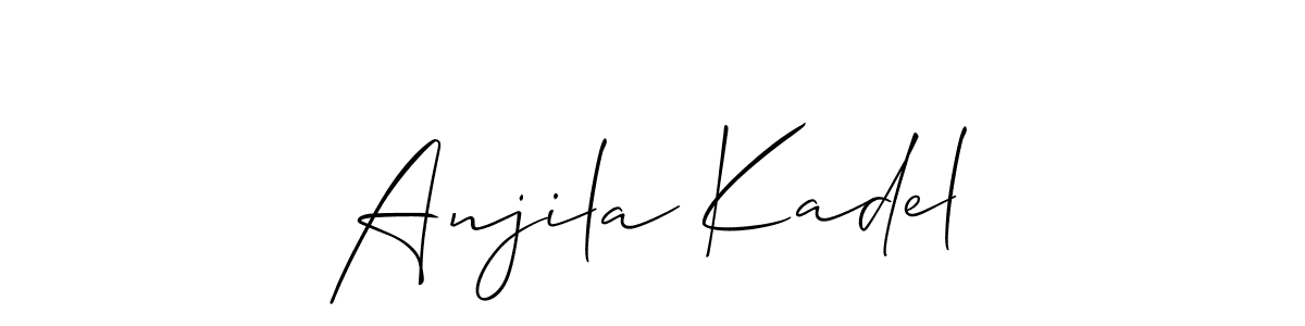 if you are searching for the best signature style for your name Anjila Kadel. so please give up your signature search. here we have designed multiple signature styles  using Allison_Script. Anjila Kadel signature style 2 images and pictures png
