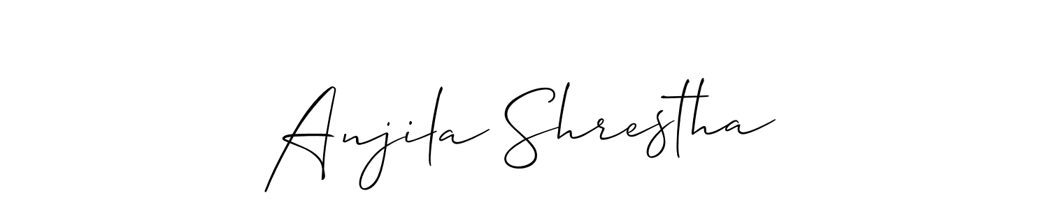 Also You can easily find your signature by using the search form. We will create Anjila Shrestha name handwritten signature images for you free of cost using Allison_Script sign style. Anjila Shrestha signature style 2 images and pictures png