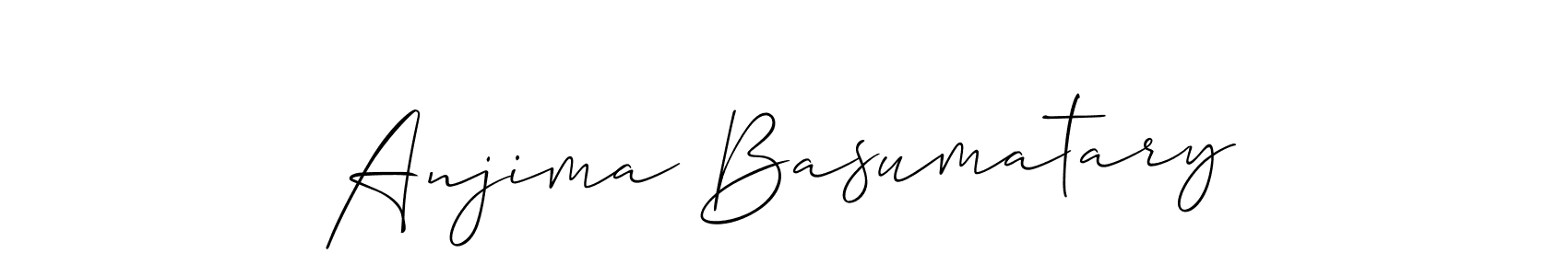 Also we have Anjima Basumatary name is the best signature style. Create professional handwritten signature collection using Allison_Script autograph style. Anjima Basumatary signature style 2 images and pictures png