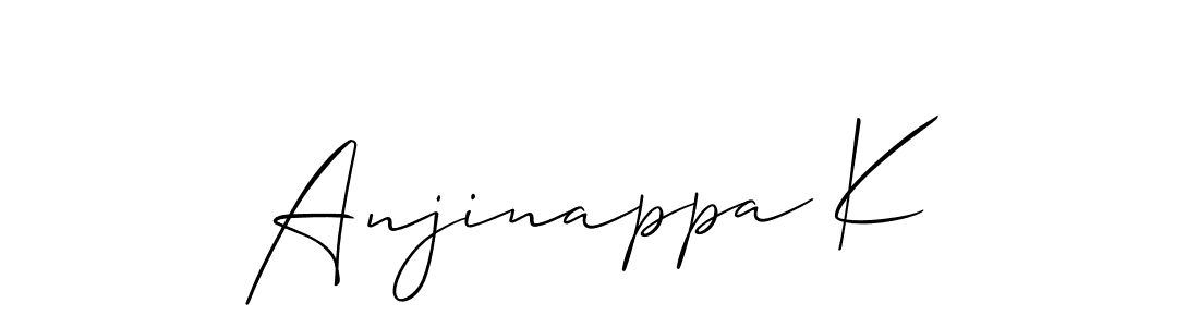 Design your own signature with our free online signature maker. With this signature software, you can create a handwritten (Allison_Script) signature for name Anjinappa K. Anjinappa K signature style 2 images and pictures png