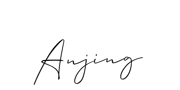 Create a beautiful signature design for name Anjing. With this signature (Allison_Script) fonts, you can make a handwritten signature for free. Anjing signature style 2 images and pictures png