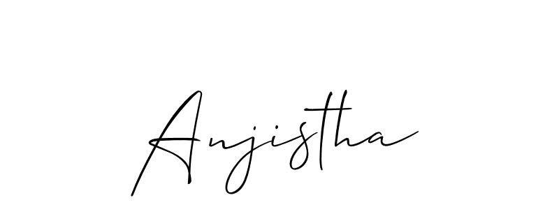 Use a signature maker to create a handwritten signature online. With this signature software, you can design (Allison_Script) your own signature for name Anjistha. Anjistha signature style 2 images and pictures png