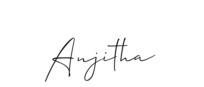 The best way (Allison_Script) to make a short signature is to pick only two or three words in your name. The name Anjitha include a total of six letters. For converting this name. Anjitha signature style 2 images and pictures png