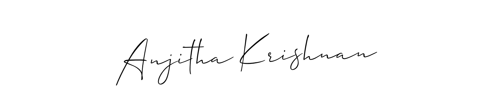 How to make Anjitha Krishnan signature? Allison_Script is a professional autograph style. Create handwritten signature for Anjitha Krishnan name. Anjitha Krishnan signature style 2 images and pictures png