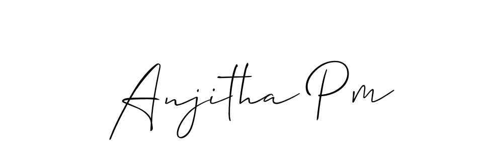 How to Draw Anjitha Pm signature style? Allison_Script is a latest design signature styles for name Anjitha Pm. Anjitha Pm signature style 2 images and pictures png
