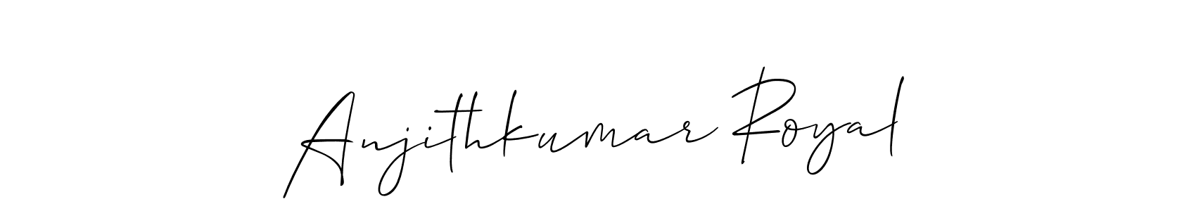 Create a beautiful signature design for name Anjithkumar Royal. With this signature (Allison_Script) fonts, you can make a handwritten signature for free. Anjithkumar Royal signature style 2 images and pictures png