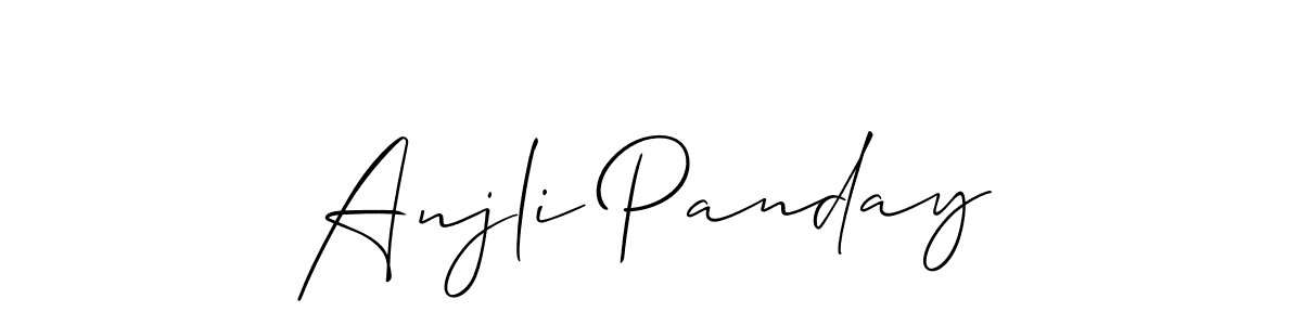 You should practise on your own different ways (Allison_Script) to write your name (Anjli Panday) in signature. don't let someone else do it for you. Anjli Panday signature style 2 images and pictures png