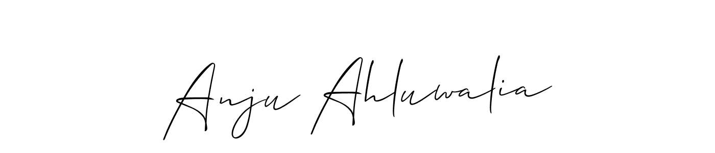 How to make Anju Ahluwalia name signature. Use Allison_Script style for creating short signs online. This is the latest handwritten sign. Anju Ahluwalia signature style 2 images and pictures png