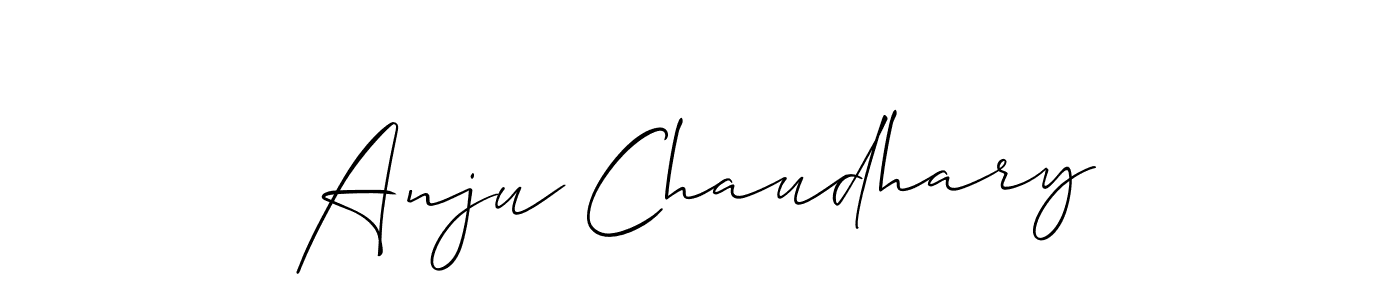 Allison_Script is a professional signature style that is perfect for those who want to add a touch of class to their signature. It is also a great choice for those who want to make their signature more unique. Get Anju Chaudhary name to fancy signature for free. Anju Chaudhary signature style 2 images and pictures png
