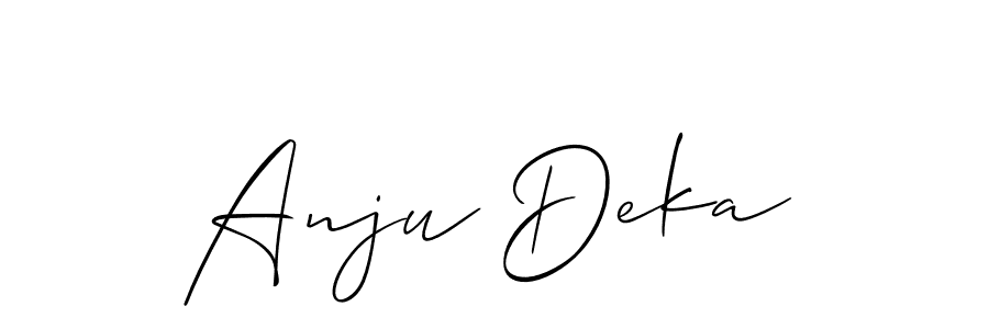 How to Draw Anju Deka signature style? Allison_Script is a latest design signature styles for name Anju Deka. Anju Deka signature style 2 images and pictures png