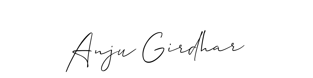 Make a beautiful signature design for name Anju Girdhar. With this signature (Allison_Script) style, you can create a handwritten signature for free. Anju Girdhar signature style 2 images and pictures png
