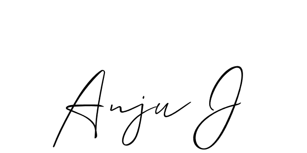 Anju J stylish signature style. Best Handwritten Sign (Allison_Script) for my name. Handwritten Signature Collection Ideas for my name Anju J. Anju J signature style 2 images and pictures png