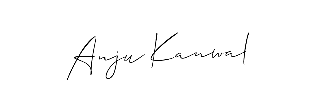 Allison_Script is a professional signature style that is perfect for those who want to add a touch of class to their signature. It is also a great choice for those who want to make their signature more unique. Get Anju Kanwal name to fancy signature for free. Anju Kanwal signature style 2 images and pictures png