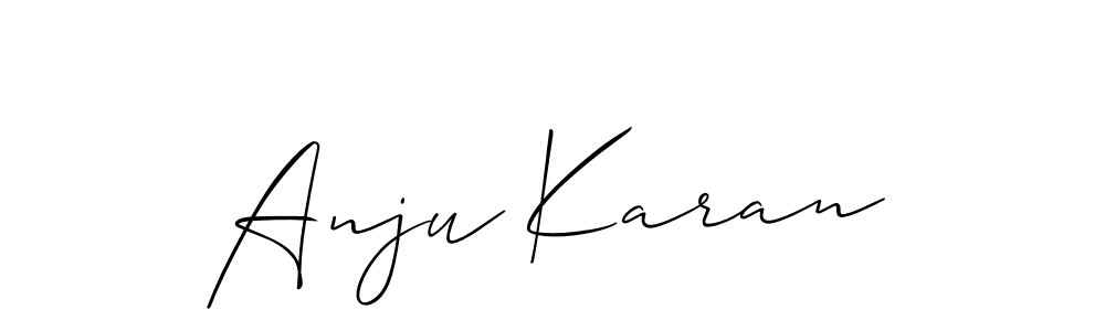 Also You can easily find your signature by using the search form. We will create Anju Karan name handwritten signature images for you free of cost using Allison_Script sign style. Anju Karan signature style 2 images and pictures png