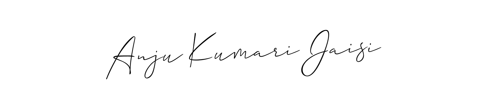 The best way (Allison_Script) to make a short signature is to pick only two or three words in your name. The name Anju Kumari Jaisi include a total of six letters. For converting this name. Anju Kumari Jaisi signature style 2 images and pictures png