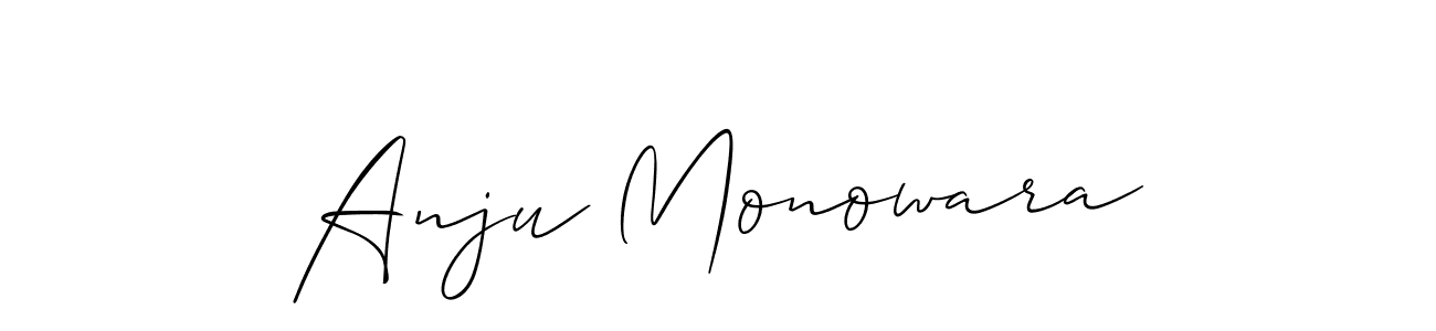 This is the best signature style for the Anju Monowara name. Also you like these signature font (Allison_Script). Mix name signature. Anju Monowara signature style 2 images and pictures png
