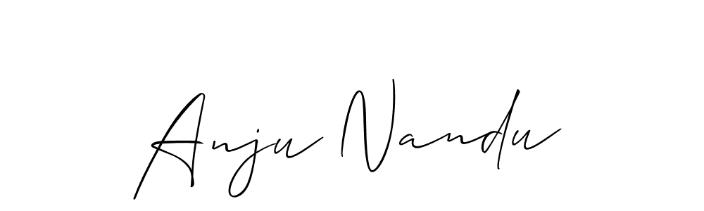 Make a beautiful signature design for name Anju Nandu. With this signature (Allison_Script) style, you can create a handwritten signature for free. Anju Nandu signature style 2 images and pictures png