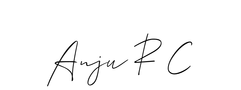 Also You can easily find your signature by using the search form. We will create Anju R C name handwritten signature images for you free of cost using Allison_Script sign style. Anju R C signature style 2 images and pictures png
