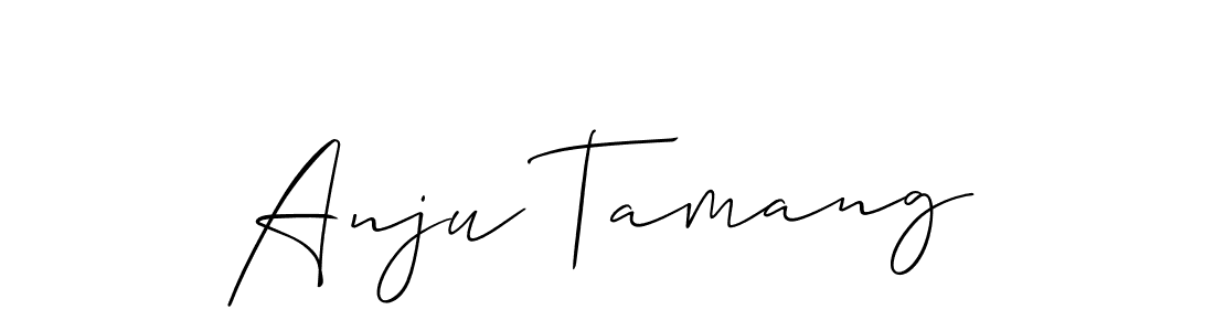 Also You can easily find your signature by using the search form. We will create Anju Tamang name handwritten signature images for you free of cost using Allison_Script sign style. Anju Tamang signature style 2 images and pictures png