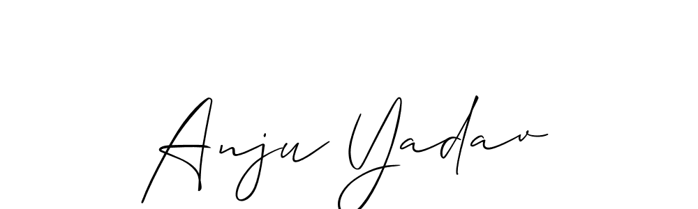 Create a beautiful signature design for name Anju Yadav. With this signature (Allison_Script) fonts, you can make a handwritten signature for free. Anju Yadav signature style 2 images and pictures png