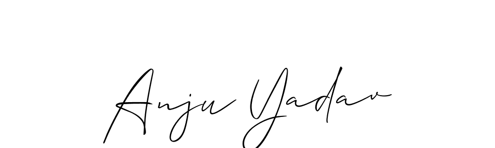 The best way (Allison_Script) to make a short signature is to pick only two or three words in your name. The name Anju Yadav include a total of six letters. For converting this name. Anju Yadav signature style 2 images and pictures png