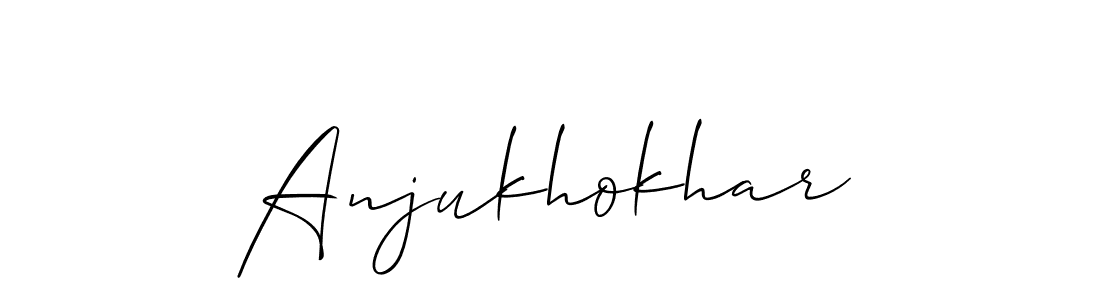 Use a signature maker to create a handwritten signature online. With this signature software, you can design (Allison_Script) your own signature for name Anjukhokhar. Anjukhokhar signature style 2 images and pictures png