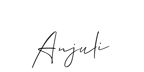 How to Draw Anjuli signature style? Allison_Script is a latest design signature styles for name Anjuli. Anjuli signature style 2 images and pictures png