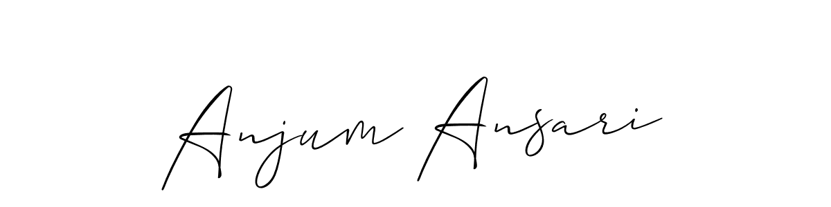 How to make Anjum Ansari name signature. Use Allison_Script style for creating short signs online. This is the latest handwritten sign. Anjum Ansari signature style 2 images and pictures png