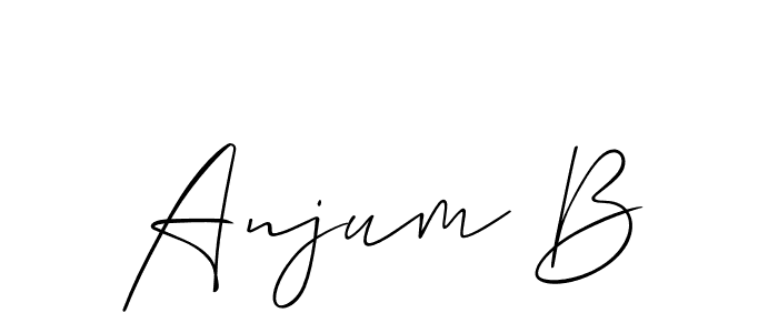 How to make Anjum B name signature. Use Allison_Script style for creating short signs online. This is the latest handwritten sign. Anjum B signature style 2 images and pictures png