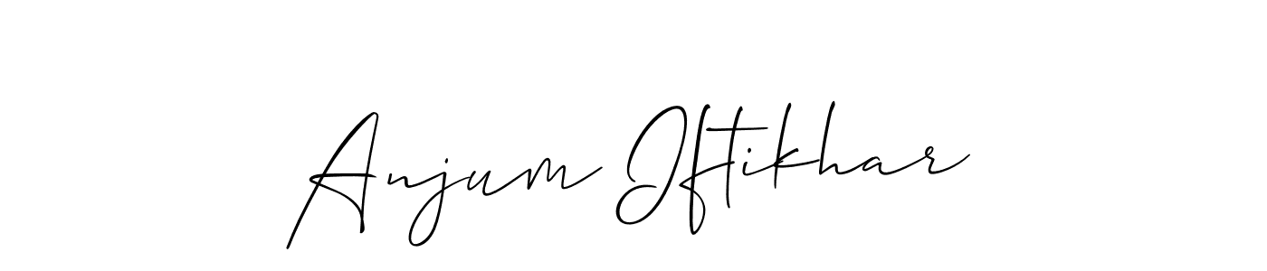 How to make Anjum Iftikhar name signature. Use Allison_Script style for creating short signs online. This is the latest handwritten sign. Anjum Iftikhar signature style 2 images and pictures png