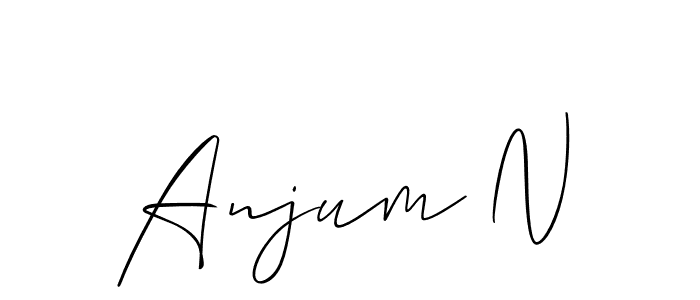 Anjum N stylish signature style. Best Handwritten Sign (Allison_Script) for my name. Handwritten Signature Collection Ideas for my name Anjum N. Anjum N signature style 2 images and pictures png