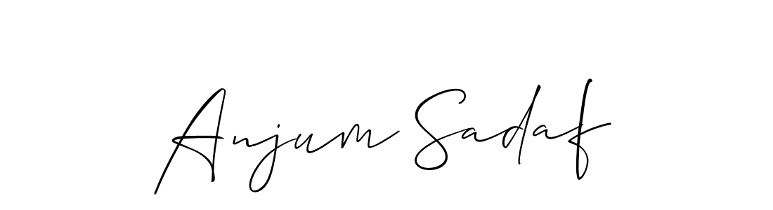 How to make Anjum Sadaf name signature. Use Allison_Script style for creating short signs online. This is the latest handwritten sign. Anjum Sadaf signature style 2 images and pictures png