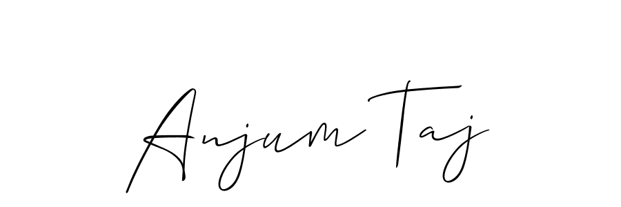 Create a beautiful signature design for name Anjum Taj. With this signature (Allison_Script) fonts, you can make a handwritten signature for free. Anjum Taj signature style 2 images and pictures png