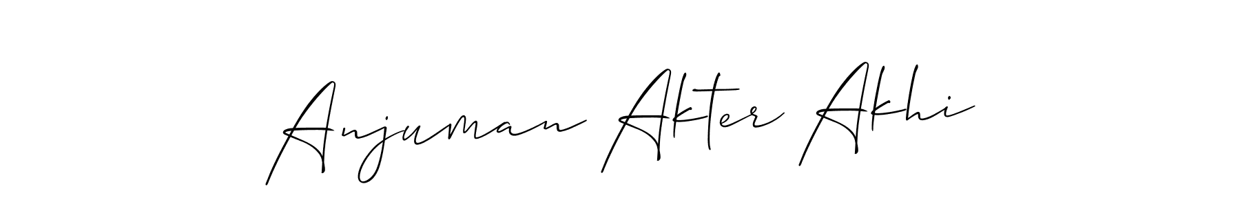 Create a beautiful signature design for name Anjuman Akter Akhi. With this signature (Allison_Script) fonts, you can make a handwritten signature for free. Anjuman Akter Akhi signature style 2 images and pictures png