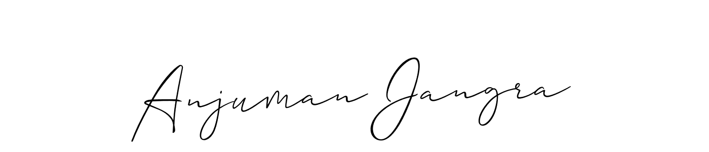 Also we have Anjuman Jangra name is the best signature style. Create professional handwritten signature collection using Allison_Script autograph style. Anjuman Jangra signature style 2 images and pictures png