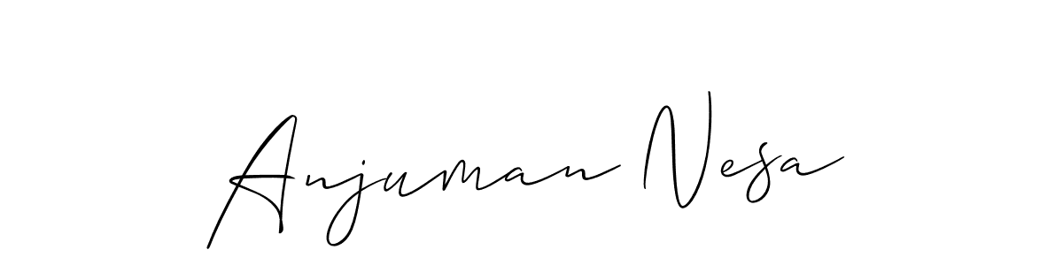 Also we have Anjuman Nesa name is the best signature style. Create professional handwritten signature collection using Allison_Script autograph style. Anjuman Nesa signature style 2 images and pictures png