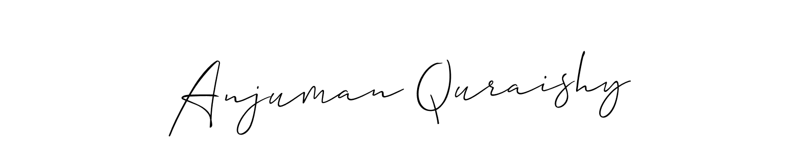 How to make Anjuman Quraishy name signature. Use Allison_Script style for creating short signs online. This is the latest handwritten sign. Anjuman Quraishy signature style 2 images and pictures png