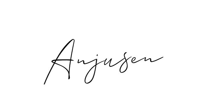 How to Draw Anjusen signature style? Allison_Script is a latest design signature styles for name Anjusen. Anjusen signature style 2 images and pictures png