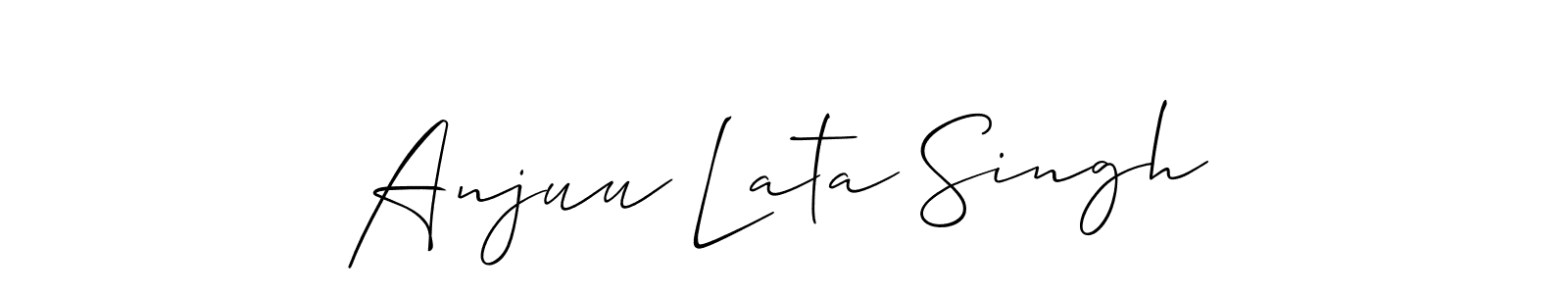 You should practise on your own different ways (Allison_Script) to write your name (Anjuu Lata Singh) in signature. don't let someone else do it for you. Anjuu Lata Singh signature style 2 images and pictures png