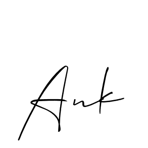 You should practise on your own different ways (Allison_Script) to write your name (Ank) in signature. don't let someone else do it for you. Ank signature style 2 images and pictures png