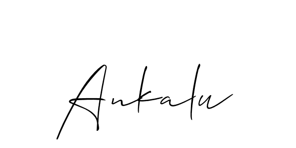 The best way (Allison_Script) to make a short signature is to pick only two or three words in your name. The name Ankalu include a total of six letters. For converting this name. Ankalu signature style 2 images and pictures png