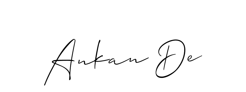 Make a beautiful signature design for name Ankan De. With this signature (Allison_Script) style, you can create a handwritten signature for free. Ankan De signature style 2 images and pictures png